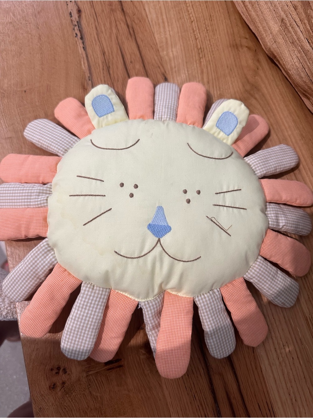 TBBC Plush Lion Sunburst TOOTH FAIRY Pillow in Peach and Cream